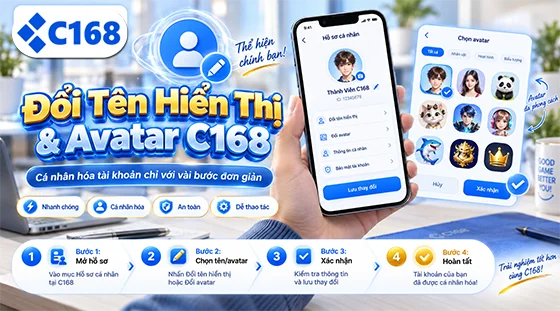 Hướng Dẫn Đổi Tên Hiển Thị & Avatar Cá Nhân Hóa Tài Khoản C168