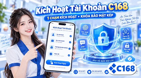 Kích Hoạt Tài Khoản 1 Chạm & Thiết Lập Khóa Bảo Mật Kép Tại C168