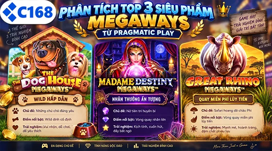 Top 3 siêu phẩm Megaways từ Pragmatic Play