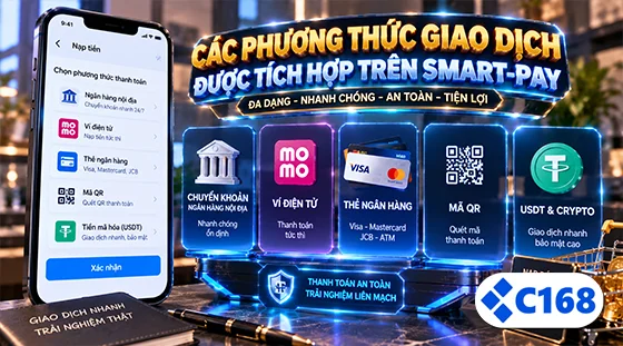 Các phương thức giao dịch được tích hợp trên Smart-Pay