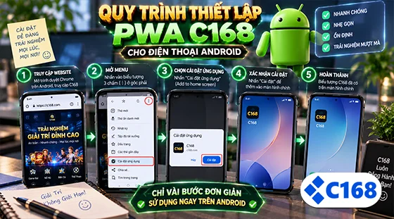Quy trình thiết lập PWA C168 cho điện thoại Android