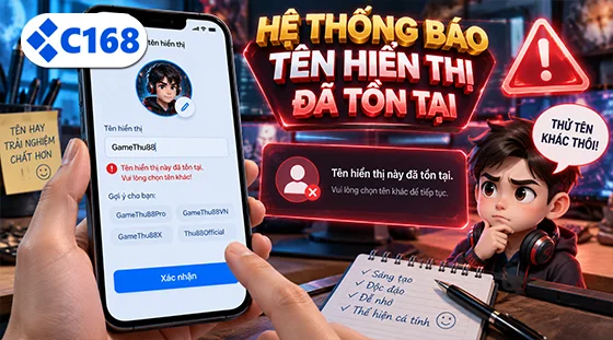 Hệ thống báo tên hiển thị đã tồn tại