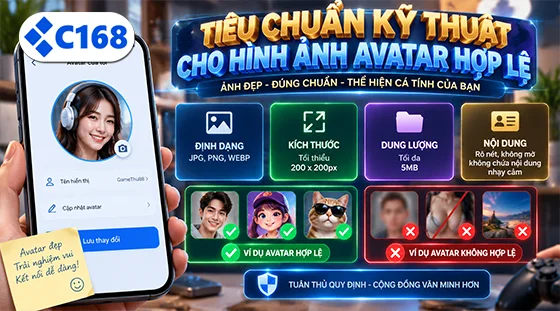 Tiêu chuẩn kỹ thuật cho hình ảnh avatar hợp lệ