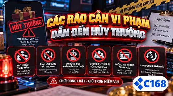 Các rào cản vi phạm dẫn đến hủy thưởng